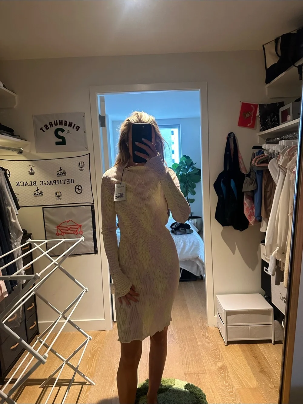 Burberry Striped Ribbed Knit Dress Top - Pink & Yellow - Picture 5 of 5